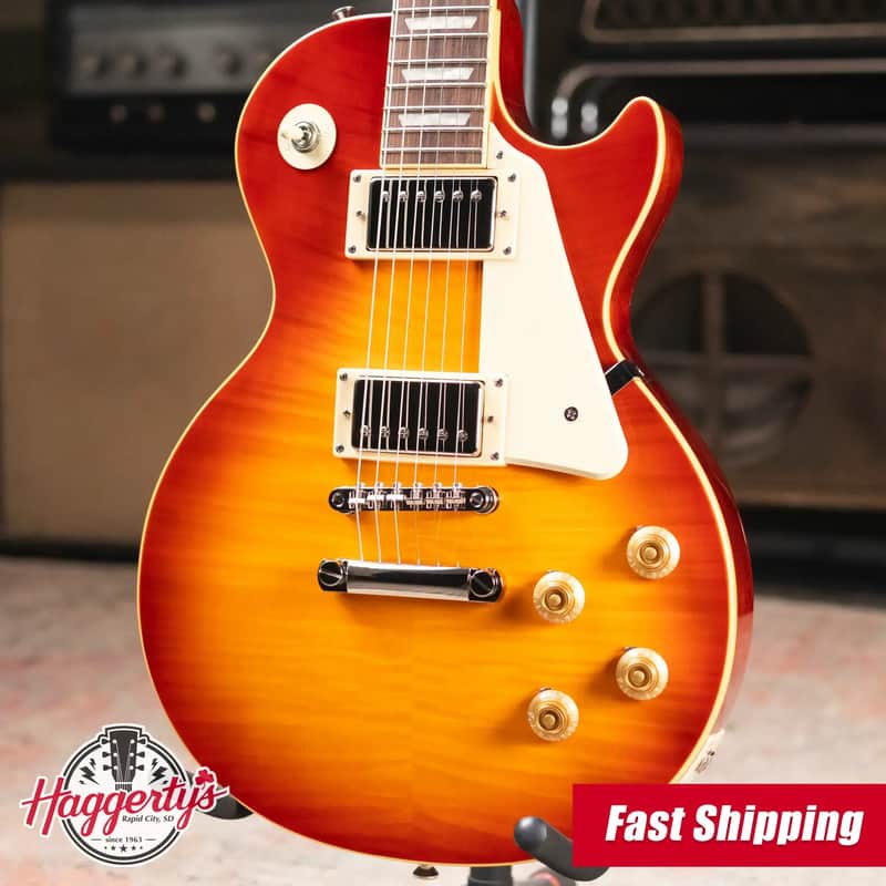 Epiphone Les Paul Standard 50s Figured Electric Guitar - Washed Cherry Sunburst with Gig Bag image 1
