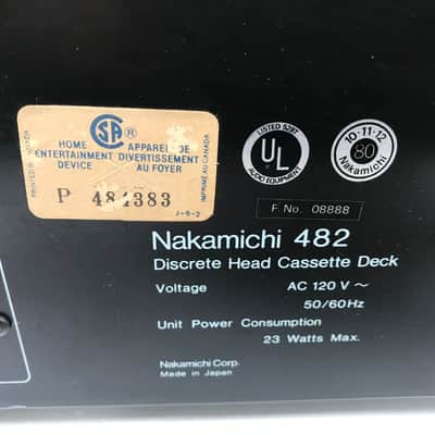 Vintage Nakamichi 482 Discrete Head Stereo Cassette Deck image 8