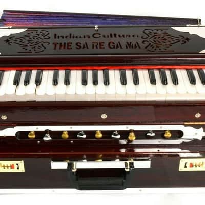 Handmade 9 Stopper Harmonium Portable Folding With Padded Bag Indian Cultura Professional image 3