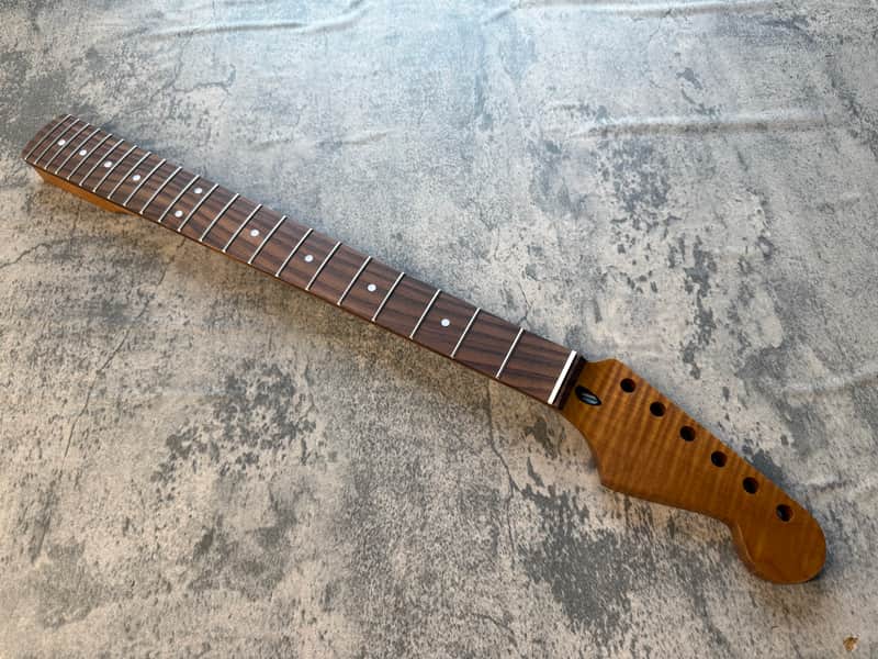 BMC Guitar 5AAAAA FLAME MAPLE Neck Strat® Stratocaster® 22 Fret Roasted With Rosewood Fingerboard Nitro Lacquer 9.5 Radius  STFRM5A #6 image 1