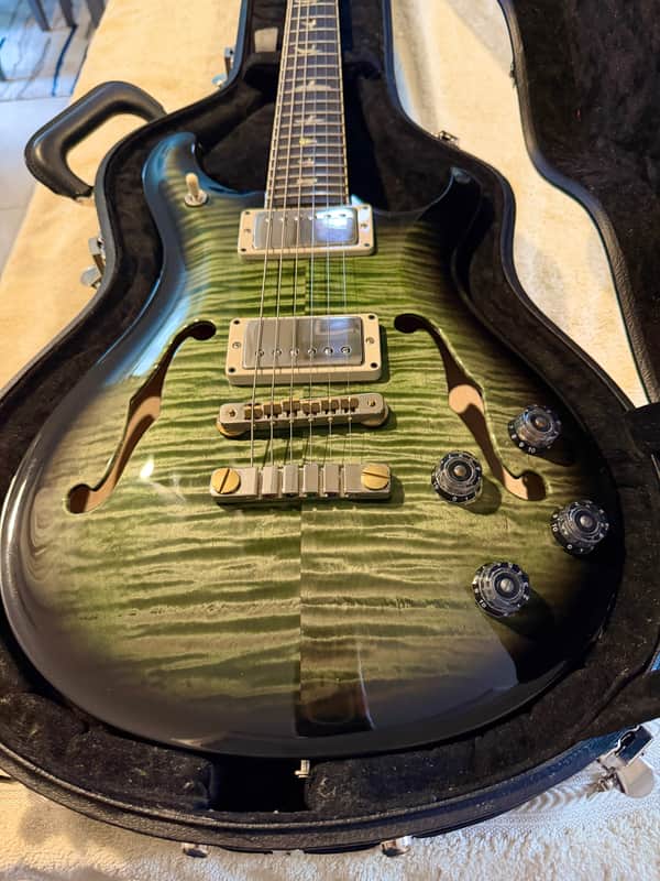 2021 Paul Reed Smith McCarty 594 Hollow Body II - Trampas Green Flame image 1