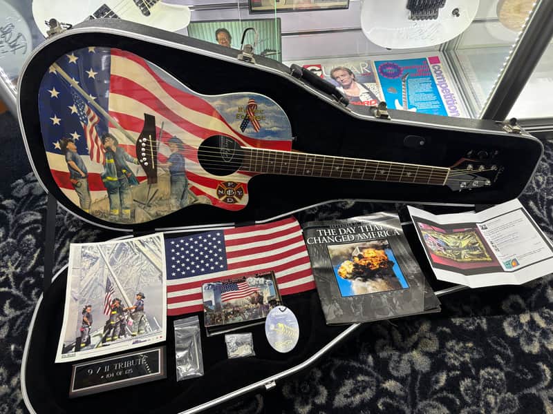 #104/125 Fireman's 9/11 NYC New York City Tribute 2002 Schecter Custom Diamond Series Acoustic image 1
