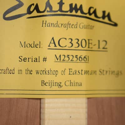 Eastman AC330E-12 12-String Jumbo Natural Truetone Gloss image 12