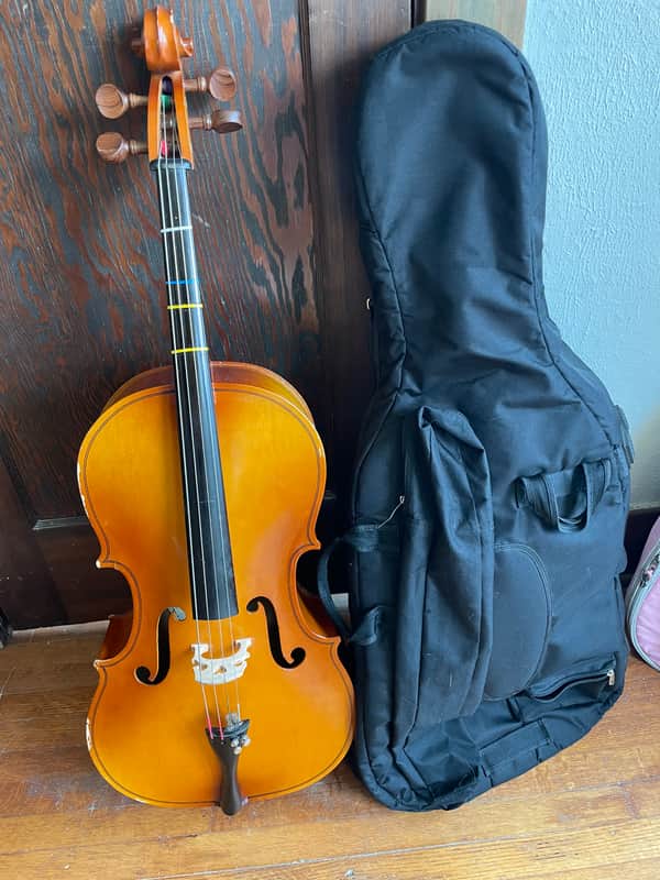 engelhardt 5534 3/4 cello with soft case image 1