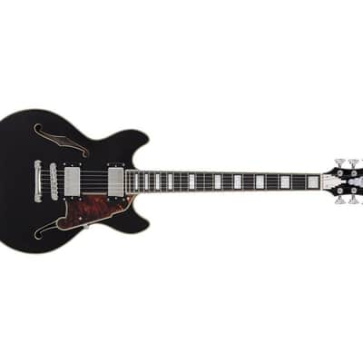 D'Angelico Premier Mini DC Electric Guitar w/Stopbar Tailpiece in Black Flake image 5