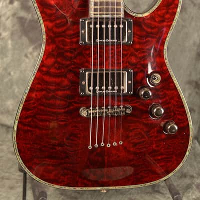 Schecter Custom XXX Hellraiser C-1 2005 Black Cherry Quilt Neck Thru Dual Duncan Humbuckers image 1