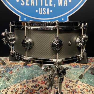 DW - 14x5.5" DRVF6514SVN, Carbon Fiber Snare Drum with Black Nickel Hardware, 2020's image 8