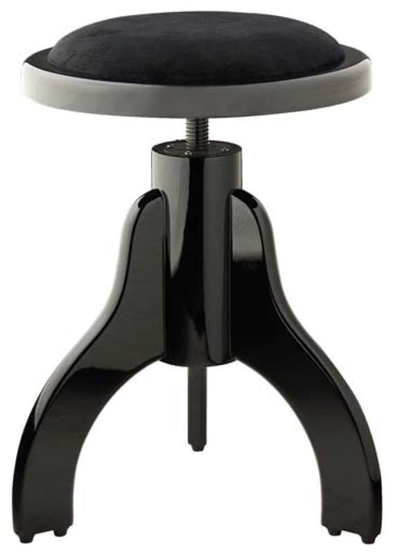 Stagg Piano Stool High Gloss Black with Black Velvet Covering - Oak PS35 BKP VBK image 1