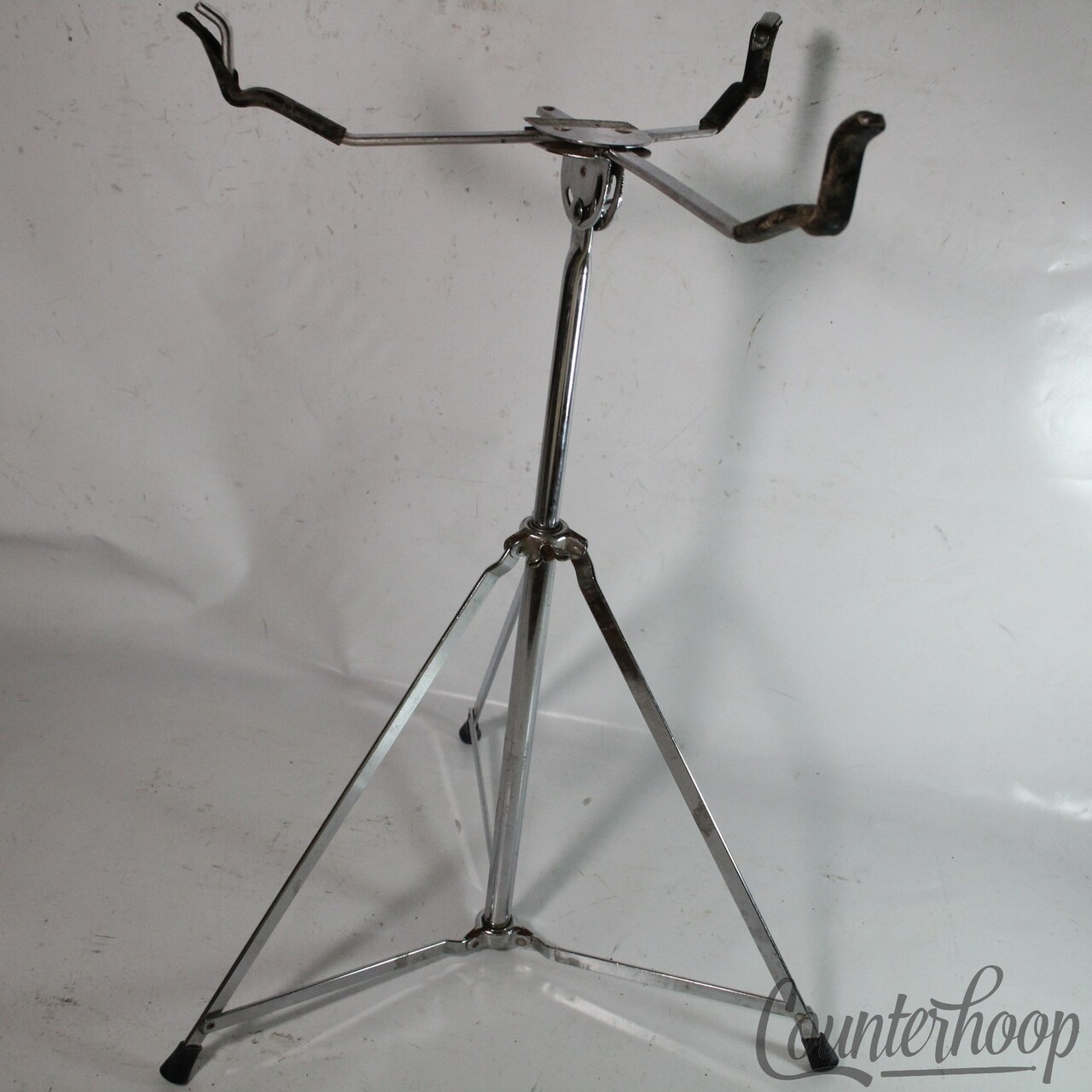 Slingerland Snare Drum Stand Black/Gold Niles,IL Top Basket Vintage60s Chome USA — main photograph