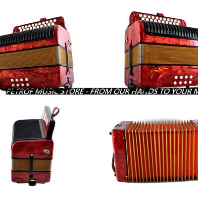 Excellent, German Made, Vintage, Top Quality, Diatonic Button Accordion Hohner Corso 8 Bass - 3 voice in G/C (Sol-Do) 21x8 buttons image 18