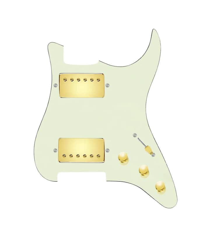 920D Custom Hot & Heavy HH Strat 5 Way Mint Green / Gold Loaded Pickguard Roughneck Humbucker image 1