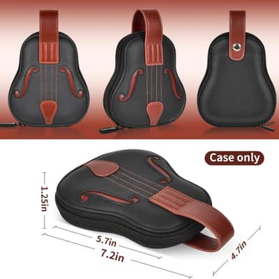 Guitar Picks Holder Case Hold 24+ Packs, Pick Variety Accessories Storage Pouch Organizer for Picko Plectrums for Acoustic Electric Guitars Bass Ukulele (Box Only) image 2