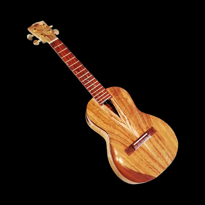 Koa with Live Edge Sound Hole Tenor Ukulele - SCJ Jazz Hat #137 image 1