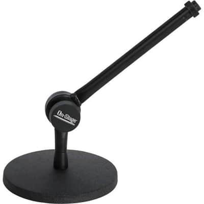 On-Stage DS300B Posi-Lok Mini Boom Desktop Mic Stand - Black image 1