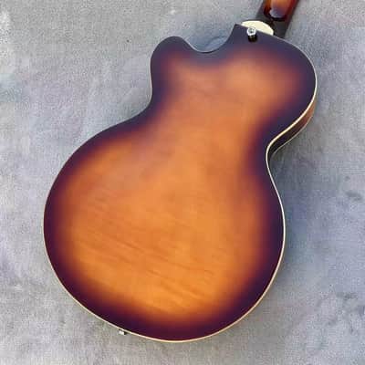 Electric Violin Bass Guitar – Semi-Hollowbody Flame Maple Back, Vintage Series image 5