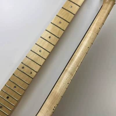 Vintage Tiger Maple Strips Guitar Strat Style Neck, 22 Frets Fingerboard image 6