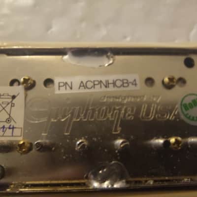 Epiphone Alnico Classic Pro Bridge + Neck Humbucker Pickup Set Nickel w/ Mounting rings Quick Connect. image 11