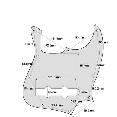 5-String 10-Hole Contemporary J Bass Pickguard for Fender Mexican Jazz Bass, 4Ply Vintage Tortoise image 4