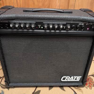 CRATE GX-80 80 Watt Guitar amp MADE IN USA ca 1995, Black Tolex, 2 Ch, 12" Speaker, Spring Reverb, Foot Switch & User Manual - FULLY SERVICED - Works Excellently.  Sounds Amazing. image 2