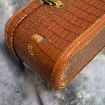 Vintage RARE 1955 to 1966 Gibson Branded Faux Alligator Exterior Brown Interior J45 J50 Soft Shell Guitar Case image 5