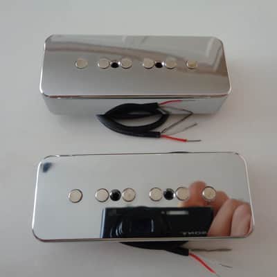 Silver Dollar, P90 Soap Bar Neodymium Handmade pickup  set NECK + BRIDGE / Coil Tap image 4