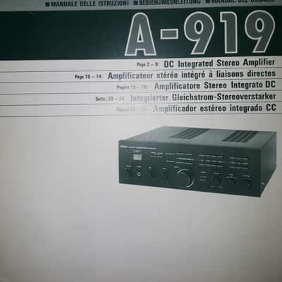 Owner's Manual for TEAC A-919 DC Integrated Stereo Amplifier 1984 image 1