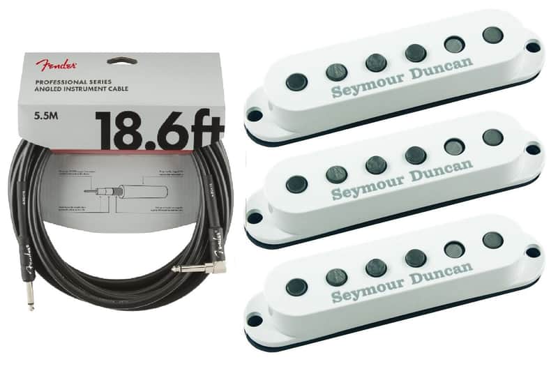 Seymour Duncan California 50's White Strat Set SSL-1 Single Coil Fender Replacement (FENDER 18 CABLE image 1