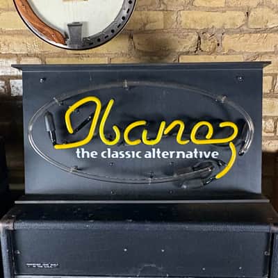 1995 Ibanez Vintage Neon Store Display Dealer Sign The Classic Alternative! image 2