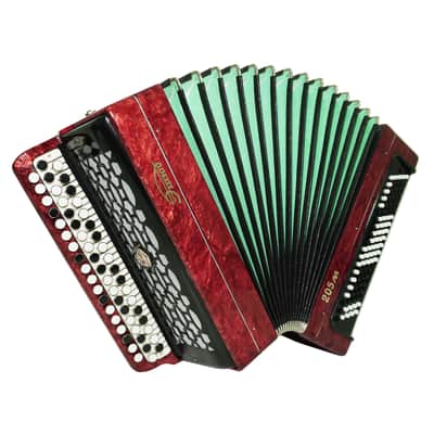 Tulskiy Russian Bayan Etude 205M Button Accordion 100 bass Acordeone de Botones, with Straps and Hard Case, 2437, Vintage Tula Factory Musical Instrument image 1