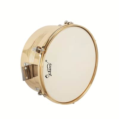 Glarry 13" & 14" Timbales Drum Set with Stand and Cowbell Golden image 5