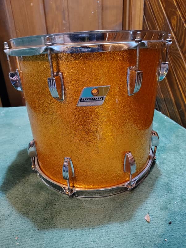 Ludwig 13"(Diameter)x12"(Depth) Rack Tom 1970's - Gold Sparkle image 1