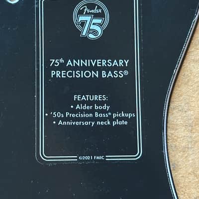 Fender 75th Anniversary Precision Bass 2021 / Mirrored Pickguard P-Bass image 11