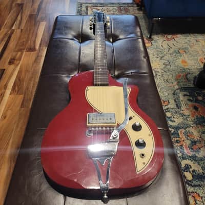 1960 Supro Belmont Poppy Red w/ Case image 7