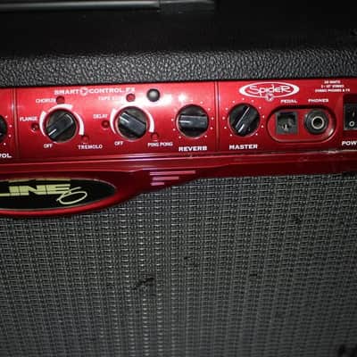 Line 6 Spider 210 W/ FB-4 footswitch 50-Watt 2x10" Stereo Digital Modeling Guitar Combo 1999 - 2000 - Black / Red image 3