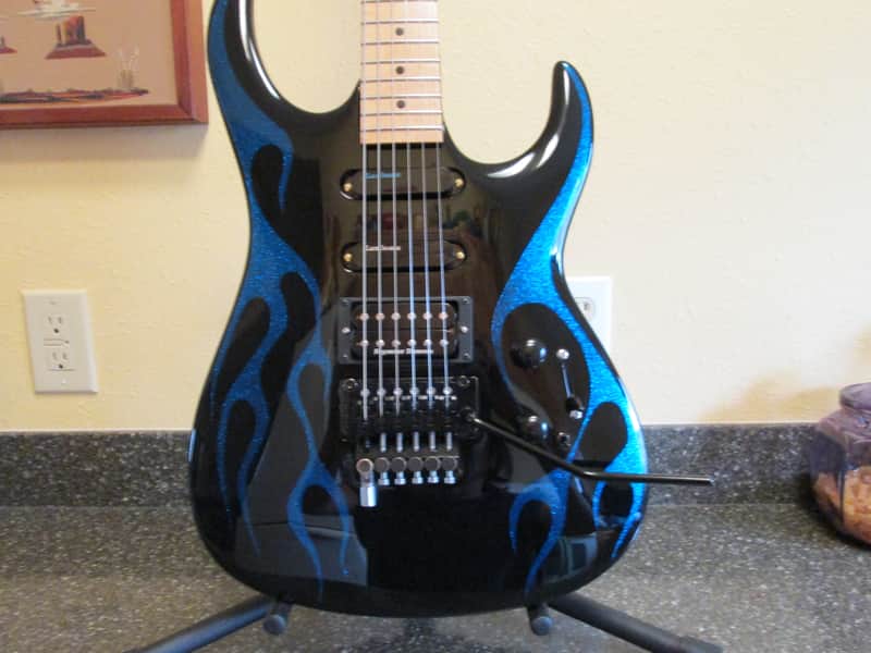 KRAMER Servant 1980's Blk w/Blue Flames image 1