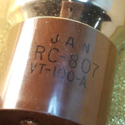 RCA 1% Tight Matched Pair (2) JAN-CRC-807 tNOS AT1000 TESTED Vacuum Tubes military CRC JAN 25-Watt DD dual D bottom getters VT-100-A Beam Power 1937-1968 image 6