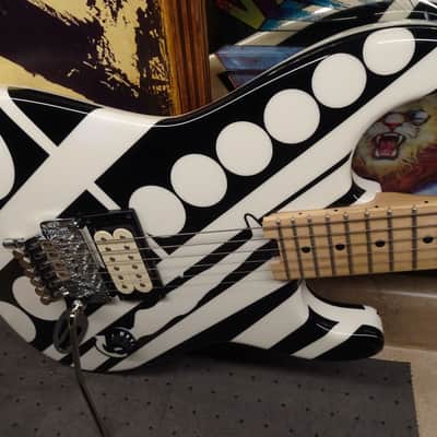 EVH Striped Series "Circles/See Ya" 2014--The OG --Titanium and Brass Hot Rodded- - Gloss Black/White image 18