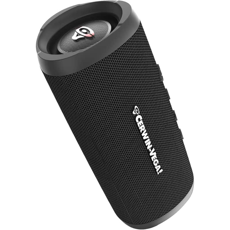 CERWIN-VEGA! Vega Mini Portable Bluetooth Speaker, VMBLK Powerful Bass, Portable Wireless Speaker for Travel, Home, and Outdoor Use – Black image 1