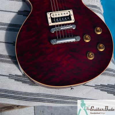 2013 Edwards by ESP E-LP-92SD/QM Limited Model Les Paul Standard w Seymour Duncan PU's! & AAAAA Quilt Top - Black Cherry Finish - Made In Japan - Pro Set-Up! image 2