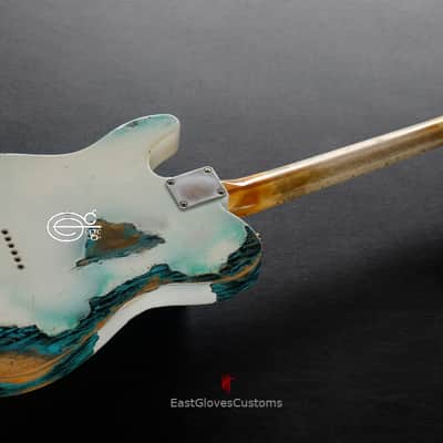 Fender Telecaster 50th Anniversary Olympic White over Blue Zebra Heavy Aged Relic (RARE) image 12