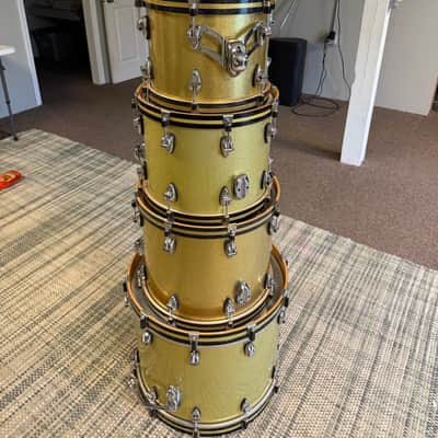 Ayotte (Ray Era) Wood Hoop 5 piece 90s - Gold sparkle image 15