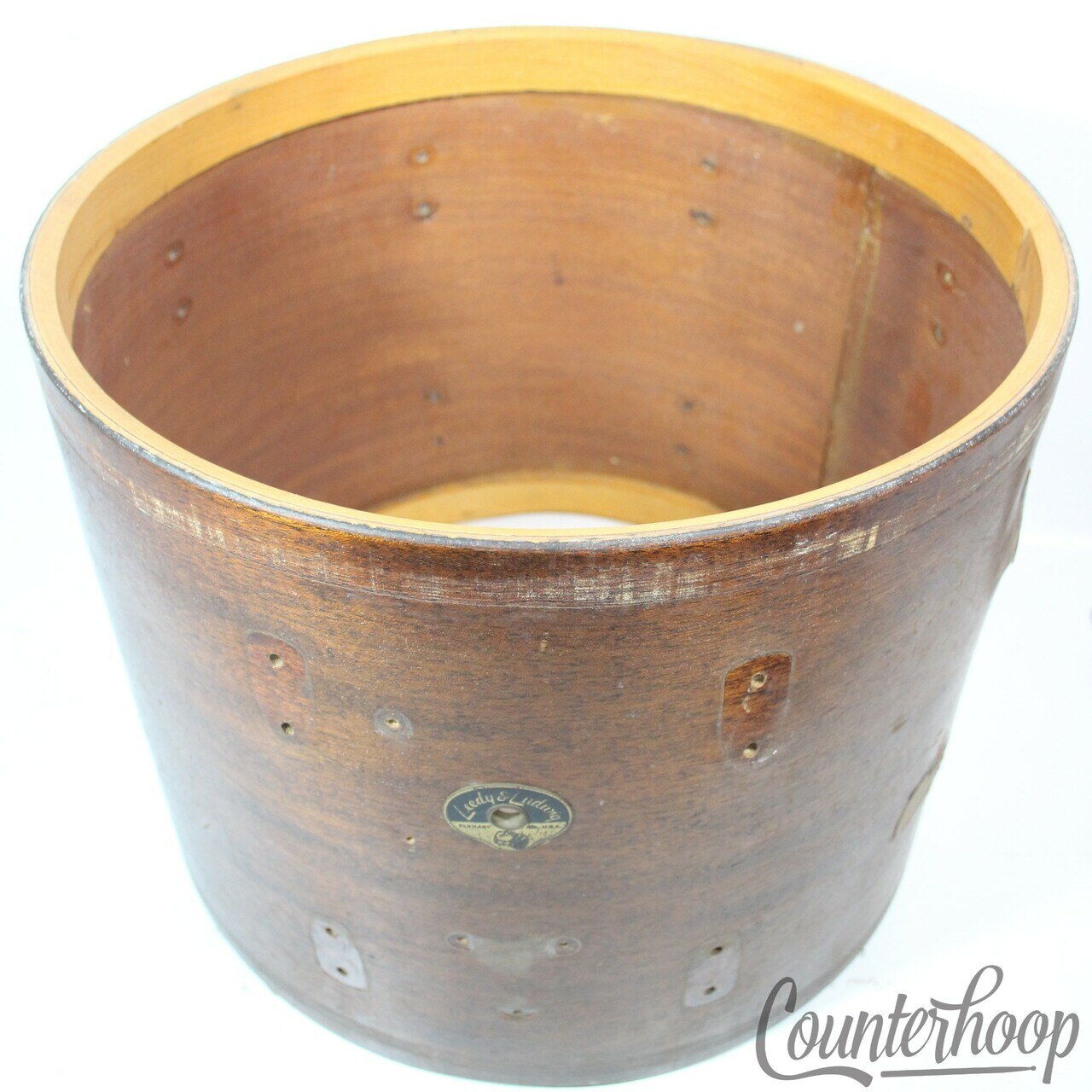 Leedy&Ludwig12x15" Snare/Floor Tom Drum Shell 3Ply Natural African Mahogany 50s — main photograph