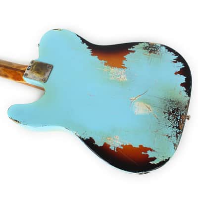 1992 Fender MIM Telecaster Customized by East Gloves Guitars in Relic Daphne Blue Finish image 24