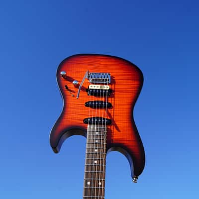 Schecter CUSTOM SHOP USA Sunset Custom-II HSS Tiger Eye Satin 6-String w/Case image 1