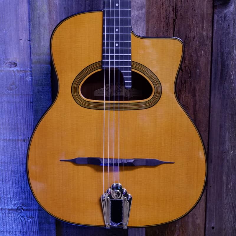 Gitane D-500 Gran Bouche Professional Gypsy Jazz Manouche Guitar - High Gloss Natural w/ Aging Top Toner w/ Deluxe Gig Bag image 1