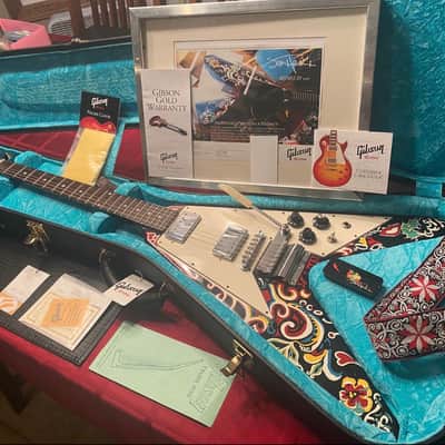 Immagine Gibson Custom Shop "Inspired By" Jimi Hendrix Psychedelic Flying V 2006 - Psychedelic Black - 4