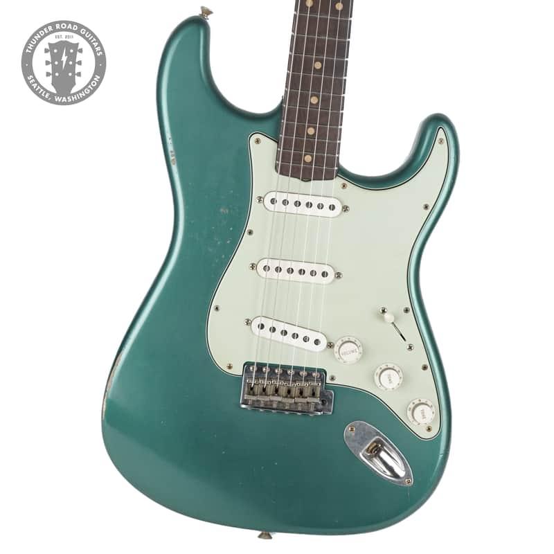 New Fender Custom Shop Andy Hicks Masterbuilt 1960 Stratocaster Journeyman Relic Sherwood Green Metallic Brazilian Rosewood Birdseye Neck image 1