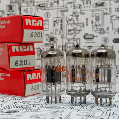 RCA 6201 Black Plates 12AT7WA x3 - 1960s Double Mica, Tested Strong image 1
