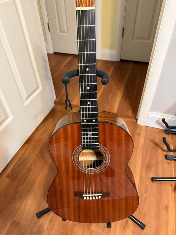 Zager Parlor Size Solid African Mahogany Acoustic Electric image 1