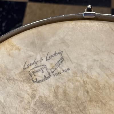 VINTAGE 1930's Leedy 9x13 Tacked Tom Drum in White Marine Pearl image 4